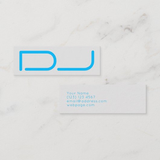DJは巨大に立てますロゴのスタイルを付けます スキニー名刺 (正面/裏面)