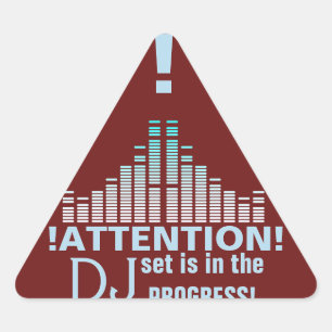 DJアテンションおもしろいプロフェッショナル標識 三角形シール