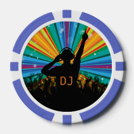 DJイラストレーションカスタムモノグラムトランプのポーカーチップ ポーカーチップ