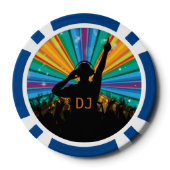 DJイラストレーションカスタムモノグラムトランプのポーカーチップ ポーカーチップ (裏面)