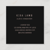 Djオーディオエンジニアヘッドフォンバラ金ゴールドグリッター スクエア名刺 (裏面)