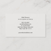 DJカッコいい金ゴールドヘッドフォンブラックミュージック 名刺 (裏面)