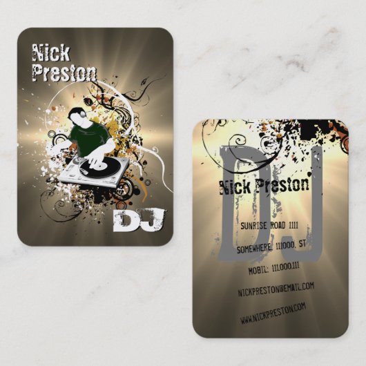 DJカッコいい 名刺 (正面/裏面)