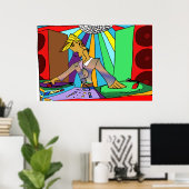 DJカラフルスケッチ ポスター (ホームオフィス)