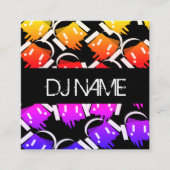 DJカラフル Business Music Producer Neon スクエア名刺 (正面)
