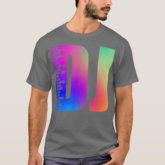 DJカラー – ミュージックビートディスクジョッキー Tシャツ (正面)