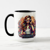 Djガール鮮やかイラストレーション マグカップ (左)