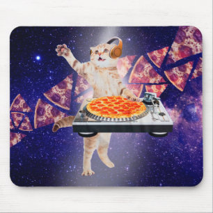 DJキャットターンテーブルミキサー マウスパッド