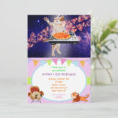 DJキャットターンテーブルミキサー 招待状 (スタンド正面)