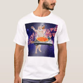 DJキャットターンテーブルミキサー Tシャツ (正面)