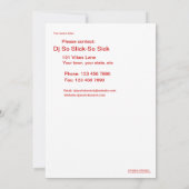 DJクラブパーティの招待状 招待状 (裏面)