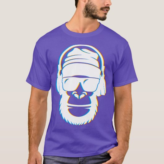 DJクールギアMonkey DJ Tシャ男性へツ Tシャツ (正面)
