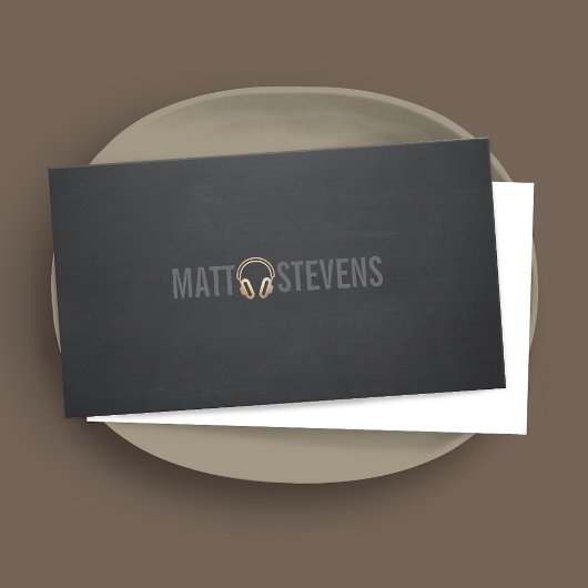 DJクール金ゴールドヘッドフォンブラックミュージック2 名刺