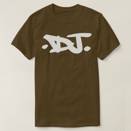 DJグラフィティホワイトレタリング Tシャツ (デザイン正面)