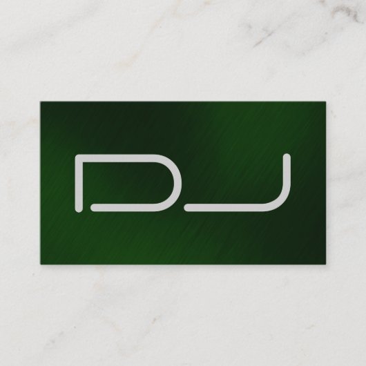 DJグリーンスタイリッシュモダンバックグラウンド 名刺 (正面)