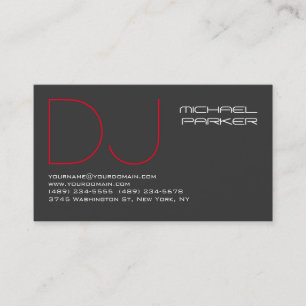 DJグレースタイリッシュ背景レッドプロフェッショナル 名刺