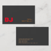 DJグレースタイリッシュ背景(赤)オレンジ 名刺 (正面/裏面)