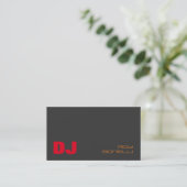 DJグレースタイリッシュ背景(赤)オレンジ 名刺 (スタンド正面)