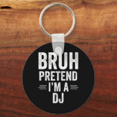 DjコスチュームHalloween Bruh Furt I'm A Dj おもしろい キーホルダー (正面)