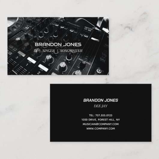 DJコンソールのカスタムプロフェッショナル 名刺 (正面/裏面)