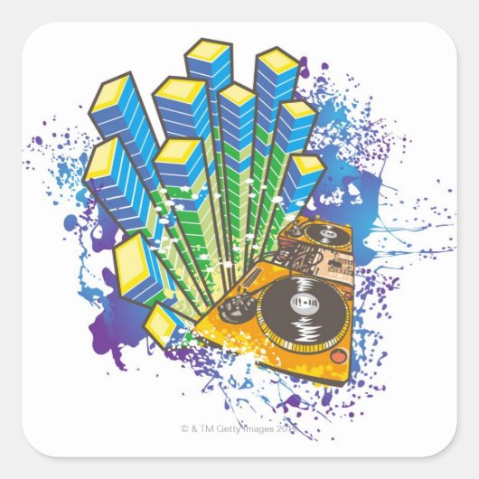 DJコントロールパネル スクエアシール (正面)