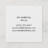 DJゴールデンヘッドフォン(白) スクエア名刺 (裏面)