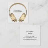 DJゴールデンヘッドフォン(白) スクエア名刺 (正面/裏面)