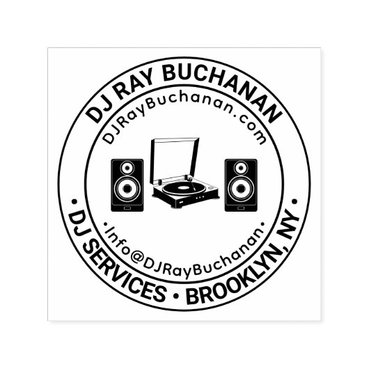 DJサービス音楽ビジネス名の場所URL電子メール セルフインキングスタンプ (デザイン)