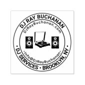 DJサービス 音楽 ビジネス 名前 場所 URL Eメール セルフインキングスタンプ (デザイン)