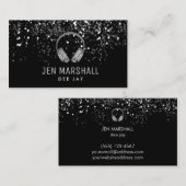 DJシルバーフェイクフォイルヘッドフォン 名刺 (正面/裏面)