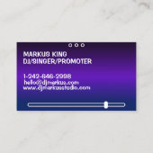 DjシンガープロモーターSongwriterプロフェッショナル音楽 名刺 (裏面)