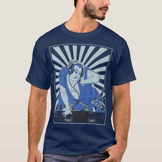 DJジェイとヘッドフォンSamurai遊の音楽 Tシャツ (正面)