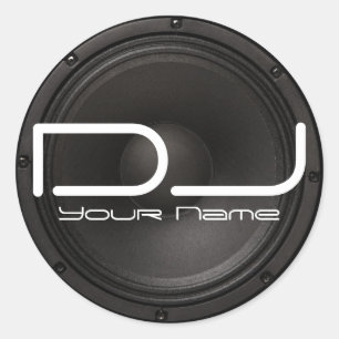 DJステッカー(ベース付き)デザイン ラウンドシール