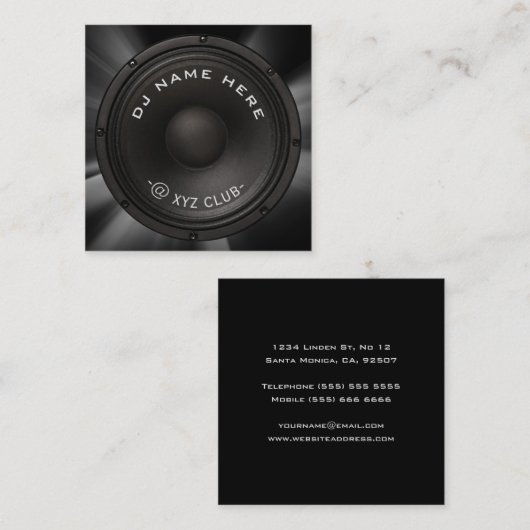 DJスピーカーの名刺 スクエア名刺 (正面/裏面)