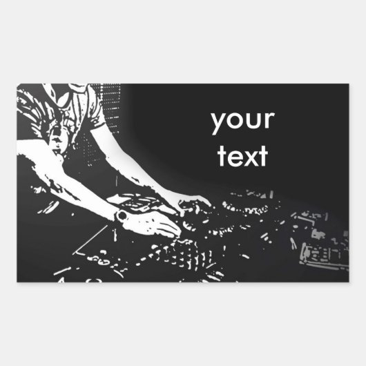 DJターンテーブルシール 長方形シール (正面)