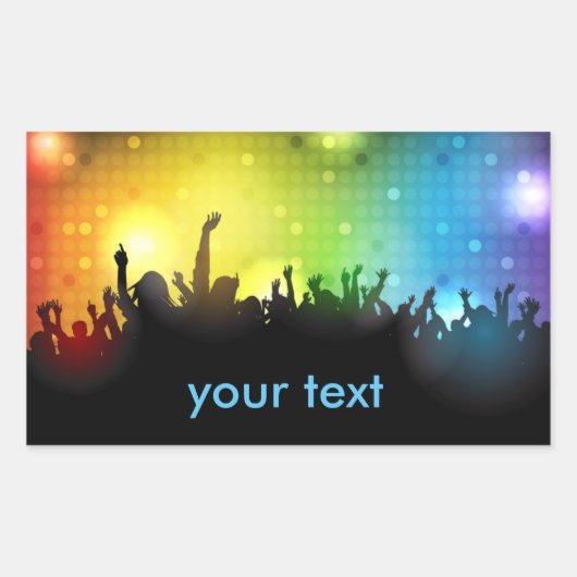 DJターンテーブルパーティーシール 長方形シール (正面)