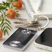 DJターンテーブルミックスデスクキーチェーン キーホルダー (正面右)