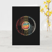 DJターンテーブルレコード（ビニールリスナー） カード (黄色い花)