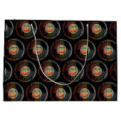 DJターンテーブルレコード（ビニールリスナー） ラージペーパーバッグ (裏面)