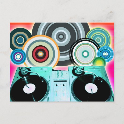DJターンテーブル円 ポストカード (正面)