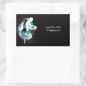 DJターンテーブル四角形シール 長方形シール (バッグ)