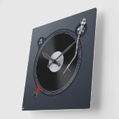 DJターンテーブル時計 スクエア壁時計 (傾斜)