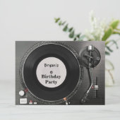 DJターンテーブル誕生日招待状 招待状 (スタンド正面)