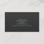 DJターンテーブル音楽モダンクリーン・グレー&シルバー 名刺 (裏面)