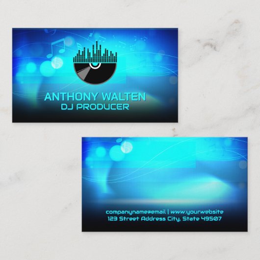 DJターンテーブル | 音等化器 | プロデューサー 名刺 (正面/裏面)