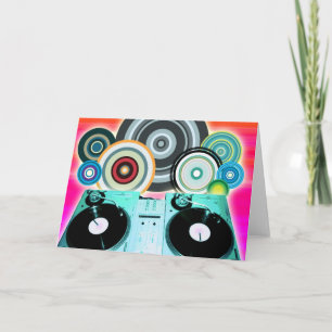 DJターンテーブルwith Vinyl - ポップ・アートの Art カード