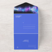 DJテクノダンスパーティーバーすべてワンウェディング招待 オールインワン招待状 (外側)