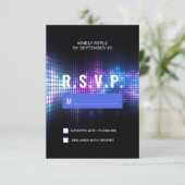 DJテクノダンスパーティーバー(ユダヤ教の)バル・ミツバーRSVPカード 出欠カード (スタンド正面)