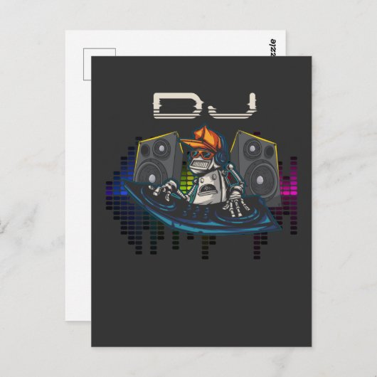 DJテクノ音楽パーティー演奏フェスティバルサウンド ポストカード (正面/裏面)