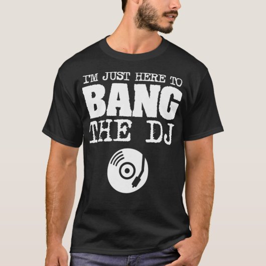 DJディスおもしろいクジョッキー妻の音楽をWoens Bang Tシャツ (正面)